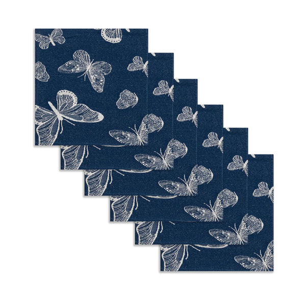 navy butterflies napkin