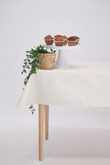 Linen Look Leather Tablecloth