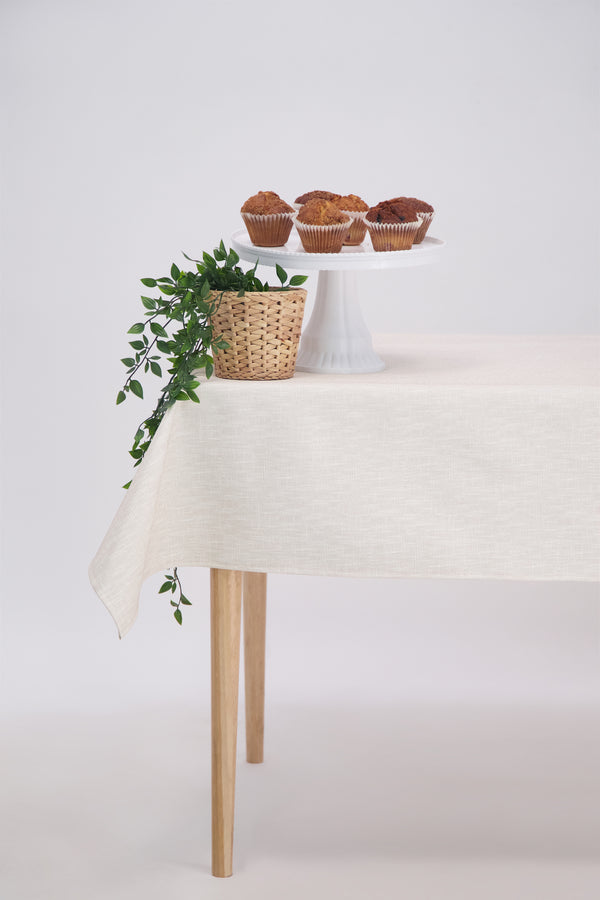 Linen Look Leather Tablecloth