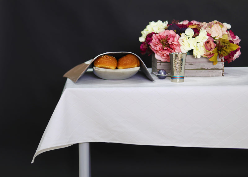 Classic White Leather Tablecloth